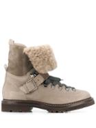 Brunello Cucinelli Fur Lined Lace-up Boot - Neutrals