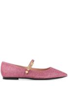 Moschino Pointed Glitter Ballerinas - Pink