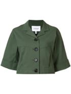 Derek Lam 10 Crosby Cropped Button-up Jacket, Women's, Green, Cotton/polyester