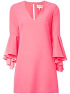 Milly Ruffled Sleeves Dress, Women's, Size: 6, Pink/purple, Polyester/spandex/elastane