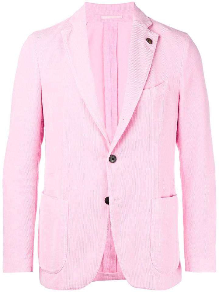 Gabriele Pasini Single Breasted Corduroy Blazer - Pink & Purple