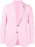 Gabriele Pasini Single Breasted Corduroy Blazer - Pink & Purple