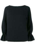 Osman Gathered Sleeves Sweatshirt, Women's, Size: 8, Black, Cotton