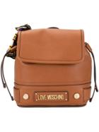 Love Moschino Logo Plaque Backpack - Brown