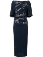 Talbot Runhof Floral Embellished Fitted Dress - Black
