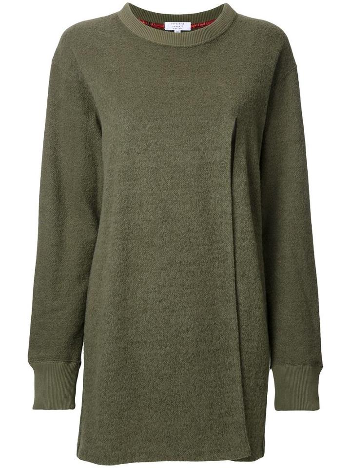 Katharine Hamnett Front Slit Jumper, Women's, Size: 38, Green, Mohair/cotton/nylon/wool