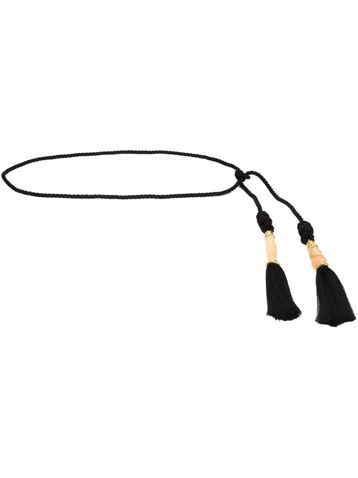 Lizzie Fortunato Jewels Tasseled Belt, Women's, Black, Resin/cotton