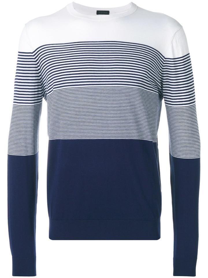 Z Zegna Striped Jumper - Blue