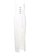 David Koma Thigh-split Embellished Gown - White