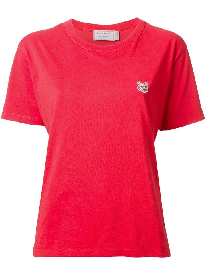 Maison Kitsuné Fox Head Patch T-shirt, Women's, Size: Medium, Red, Cotton