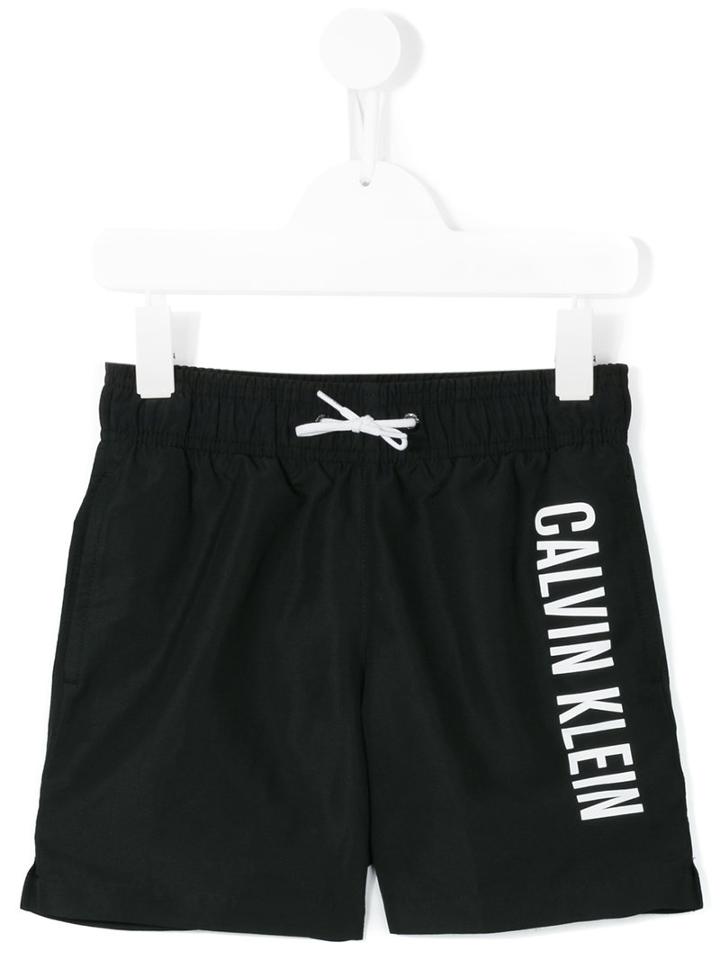 Calvin Klein Kids - Printed Swim Shorts - Kids - Polyester - 6 Yrs, Black