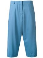 Aalto Pleated Cropped Trousers - Blue