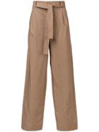 Maison Flaneur Wide-legged Trousers - Brown