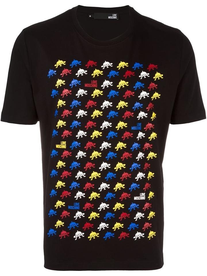 Love Moschino 'space Invaders' T-shirt, Men's, Size: Small, Black, Cotton