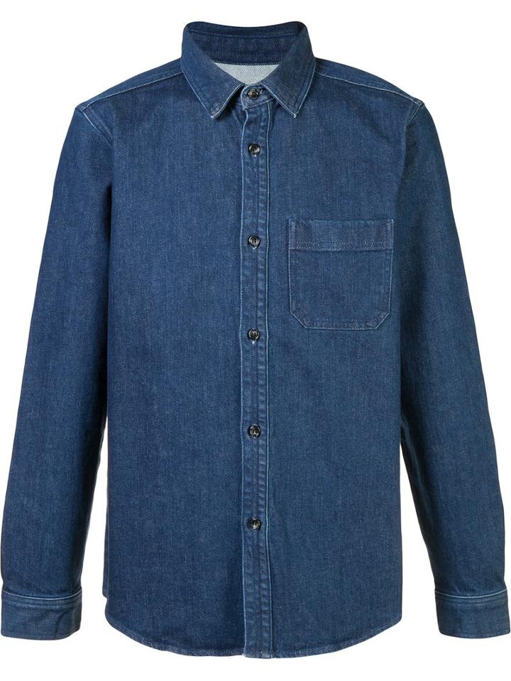 A.p.c. Denim Shirt, Men's, Size: Small, Blue, Cotton/polyurethane