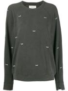 The Great. Striped Fleece Panel Jumper - Grey