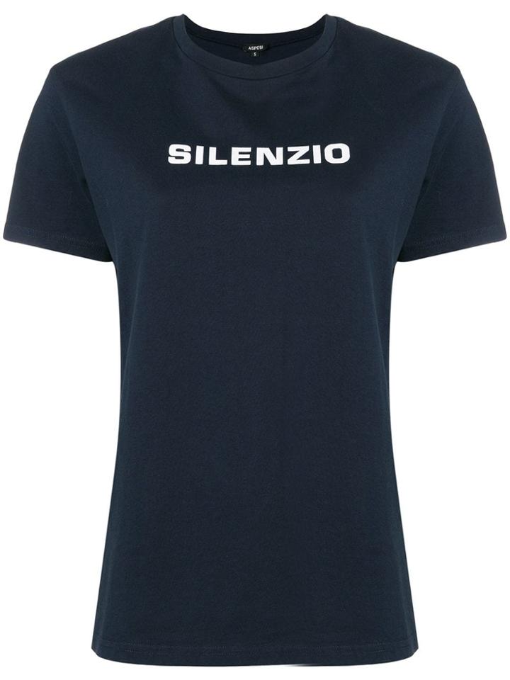 Aspesi Silenzio Print T-shirt - Blue