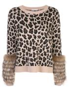 Alice+olivia Sheila Leopard Print Jumper - Brown