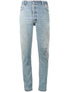 Re/done Levi's Distressed High Waisted Slim Fit Jeans - Blue