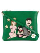 Dolce & Gabbana Family Patch Crossbody Bag, Women's, Green, Leather