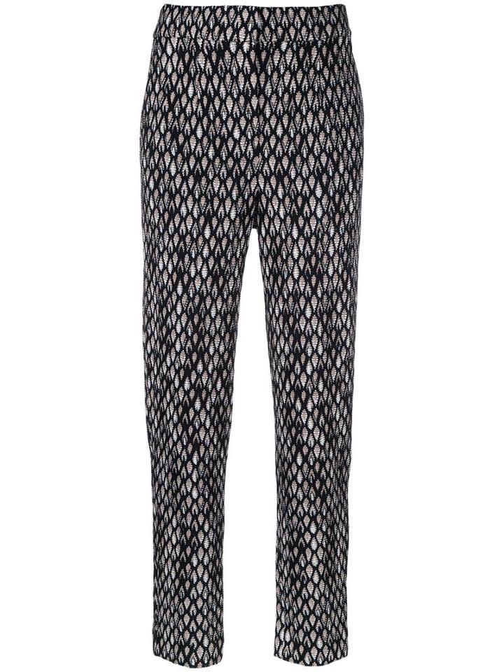 Missoni Patterned Knitted Trousers, Women's, Size: 42, Black, Nylon/viscose/wool