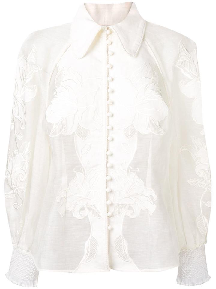 Zimmermann Lace Embroidered Shirt - White