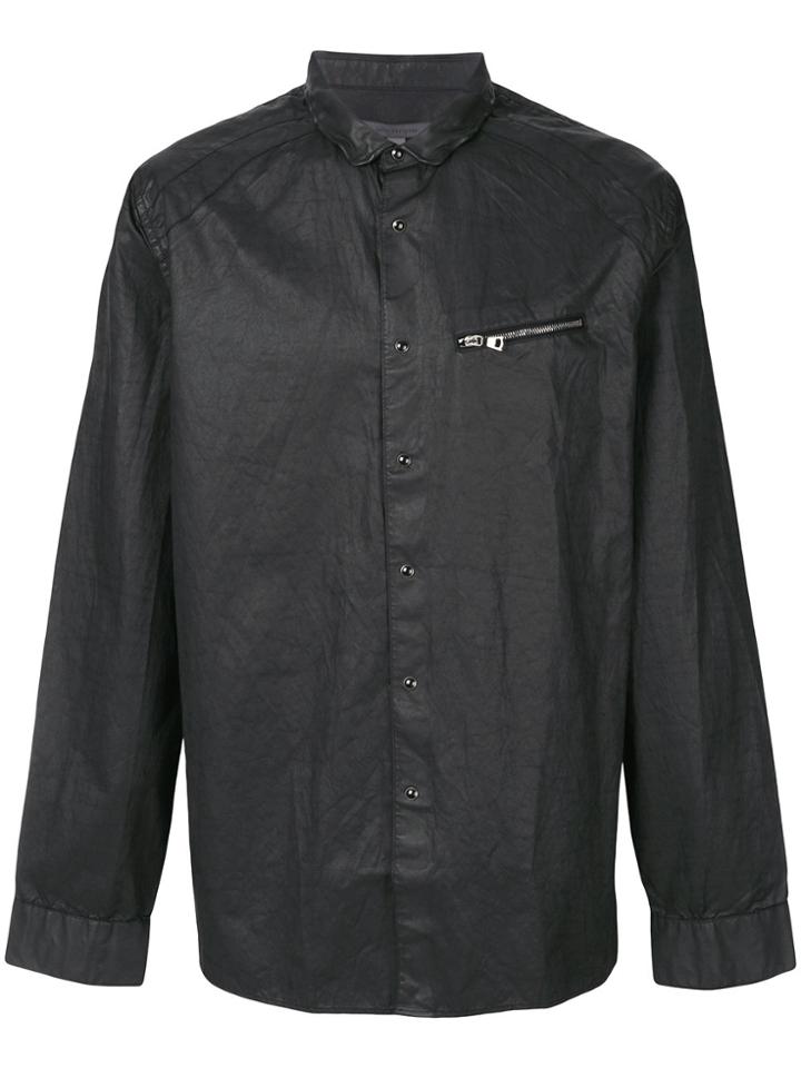 John Varvatos Zip-detail Fitted Shirt - Black