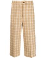 Msgm Knitted Style Checked Trousers - Neutrals