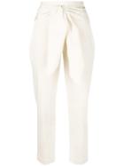 Brunello Cucinelli Tie Waist Cropped Trousers - White