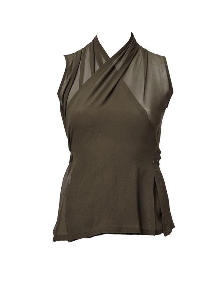 Rick Owens Wrap Style Top, Women's, Size: 44, Green, Silk
