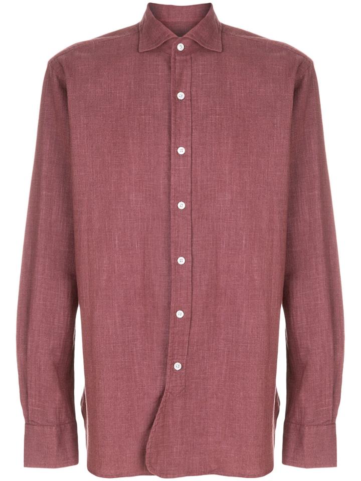 Doppiaa Long Sleeved Buttoned Shirt - Brown