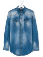 Dsquared2 Kids Faded Denim Shirt - Blue