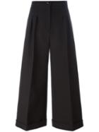 Fendi High-waisted Palazzo Pants, Women's, Size: 42, Black, Cotton/plastic