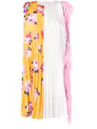Msgm Crimped Feather Trim Dress - Multicolour