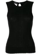 Chanel Pre-owned Ribbed Tank Top - Black