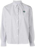 Wood Wood Striped Classic Button Collar Shirt - White
