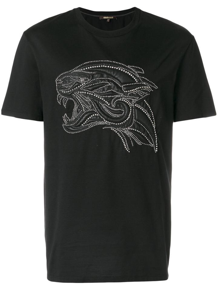 Roberto Cavalli Tiger Studded T-shirt - Black