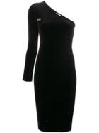 Gcds One Shoulder Dress - Black