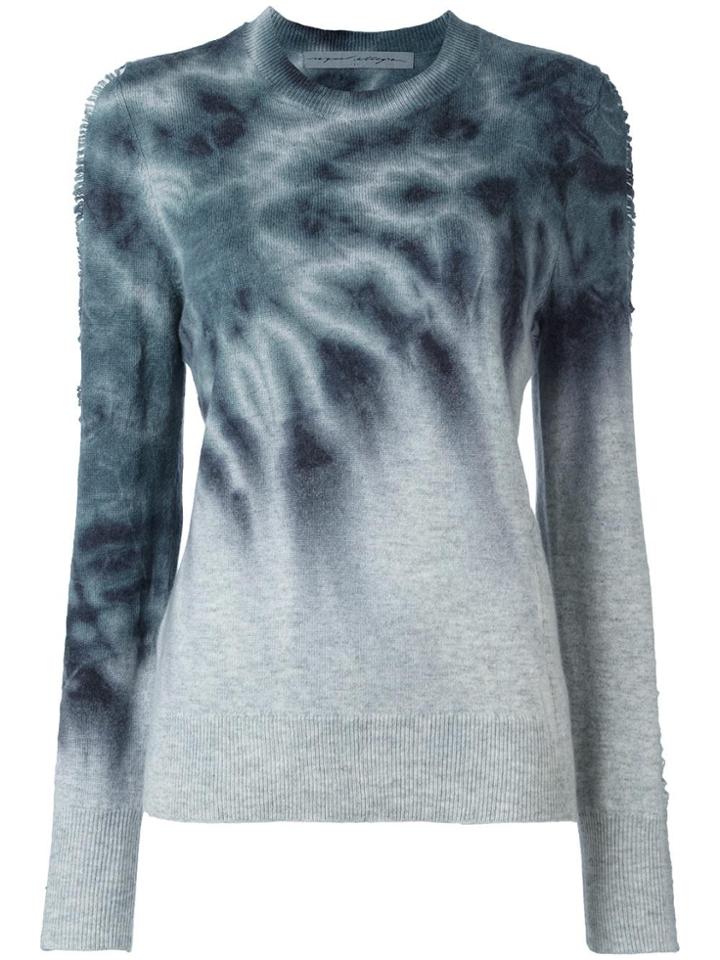 Raquel Allegra Tie-dye Shredded Sleeve Jumper - Green