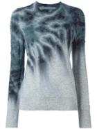 Raquel Allegra Tie-dye Shredded Sleeve Jumper - Green