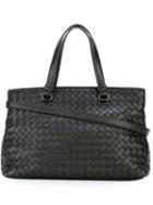 Bottega Veneta Woven Tote Bag, Women's, Black, Leather