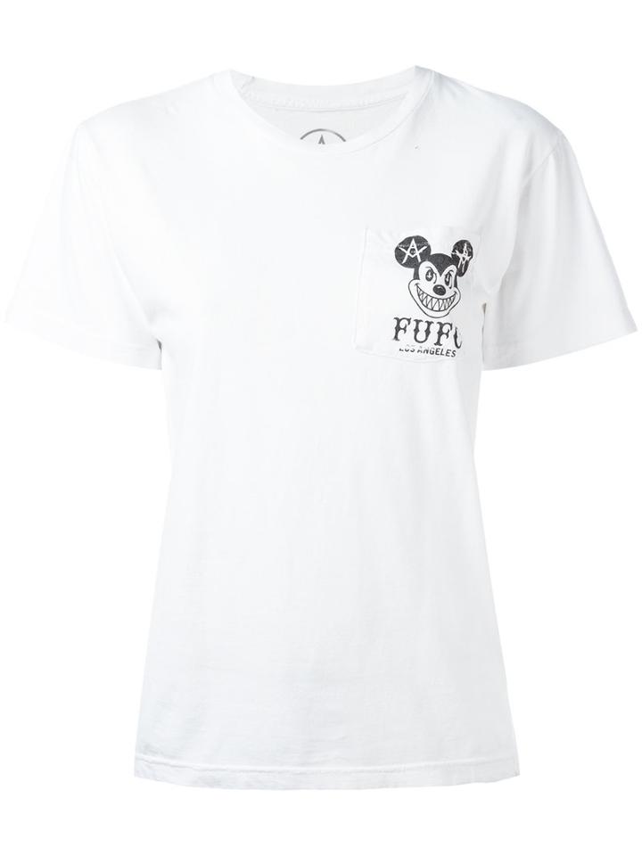 Local Authority Mickey T-shirt, Women's, Size: Small, White, Cotton