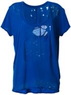 Unravel Project Distressed Jersey T-shirt - Blue