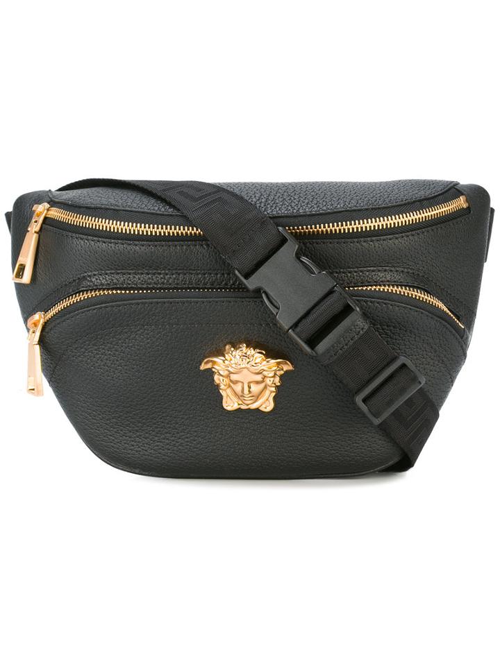 Versace Medusa Charm Bumbag, Men's, Black, Leather