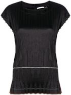 Helmut Lang Pleated Embellished Blouse - Black