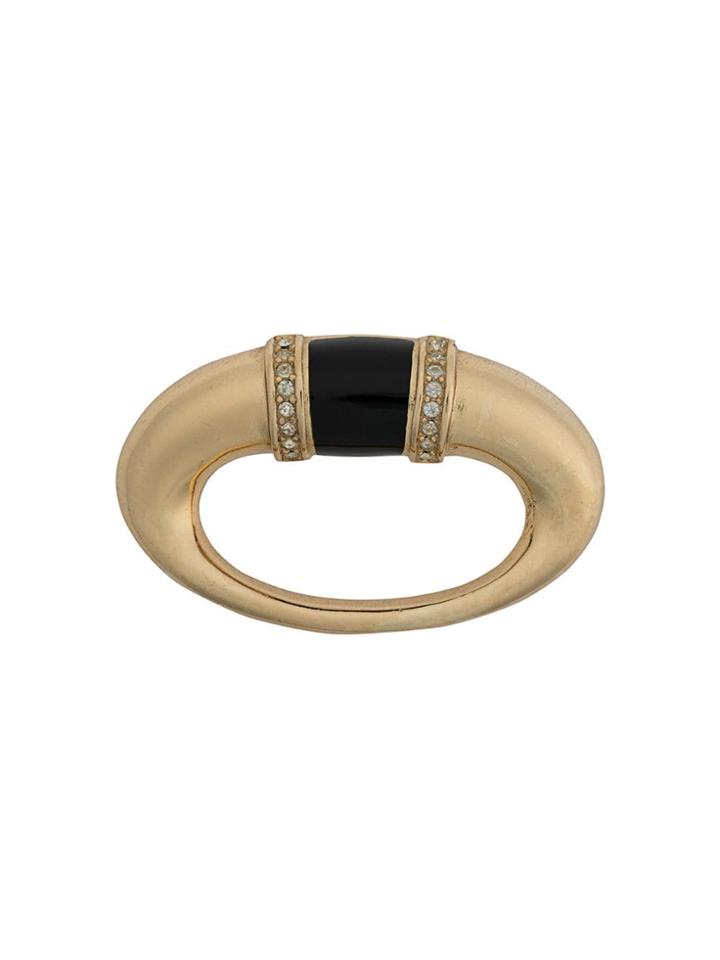 Christian Dior Pre-owned '1980s Oval Brooch - Gold