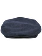Brioni Plain Flat Cap, Men's, Size: 56, Blue, Virgin Wool