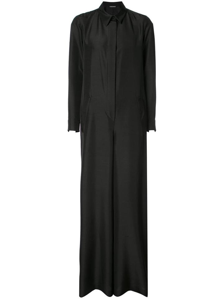 Alberta Ferretti Collared Wide-leg Jumpsuit - Black