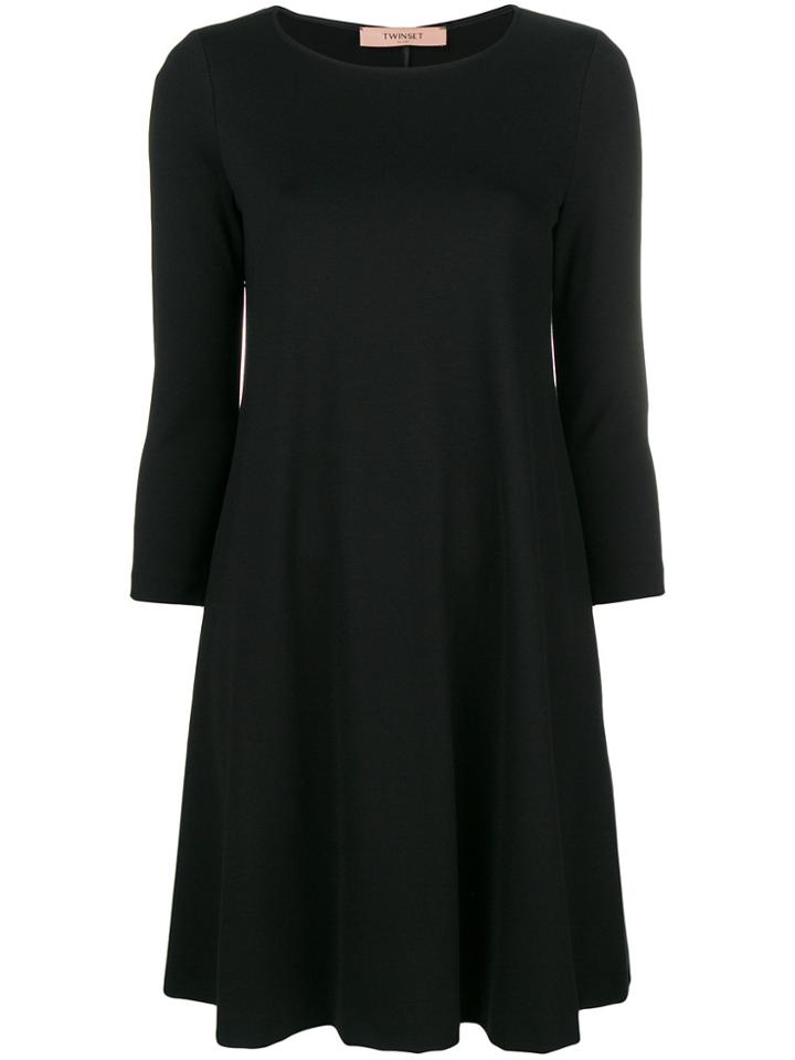 Twin-set 3/4 Sleeve Short Dress - Black