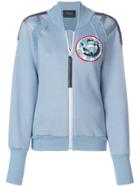 Mr & Mrs Italy Sequin Embroidered Patch Zipped Jacket - Blue